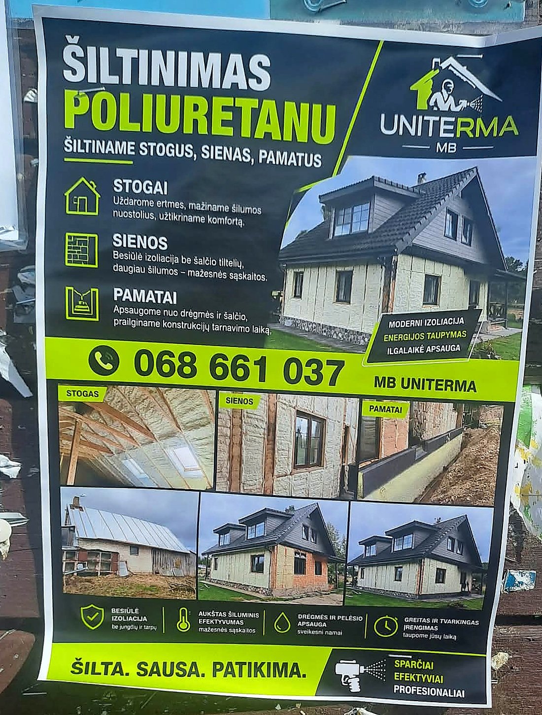 Uniterma šiltinimo poliuretanu skrajutė